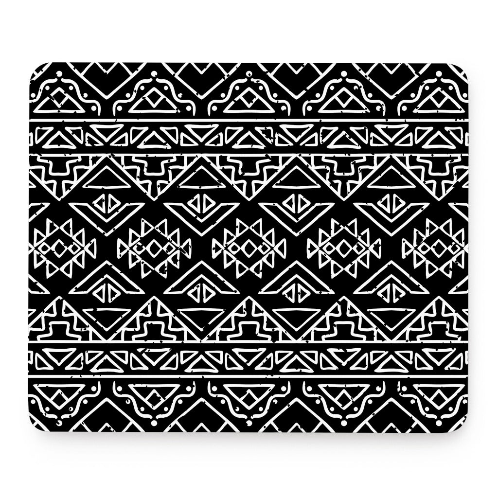 Black Ethnic Aztec Pattern Print Mouse Pad