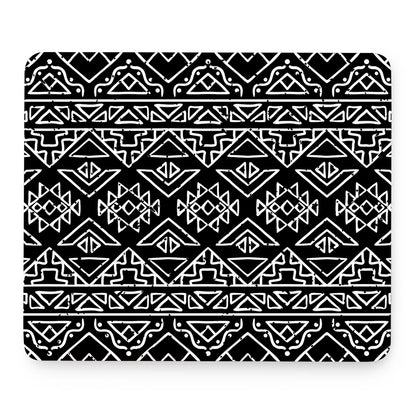 Black Ethnic Aztec Pattern Print Mouse Pad