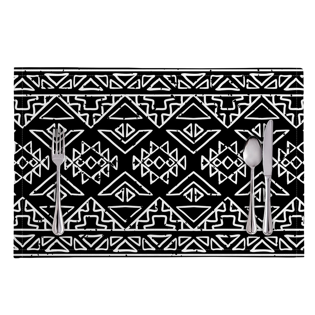 Black Ethnic Aztec Pattern Print Placemat