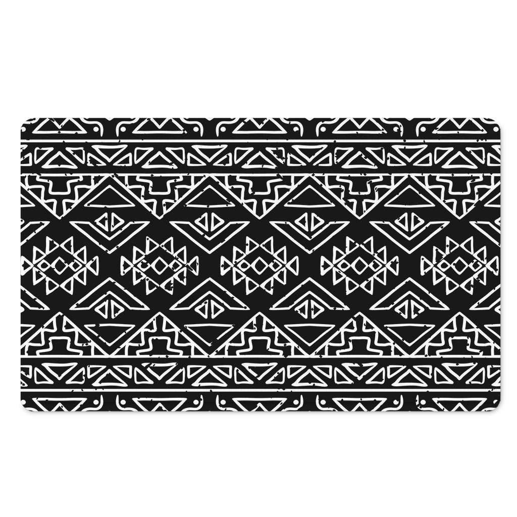 Black Ethnic Aztec Pattern Print Polyester Doormat