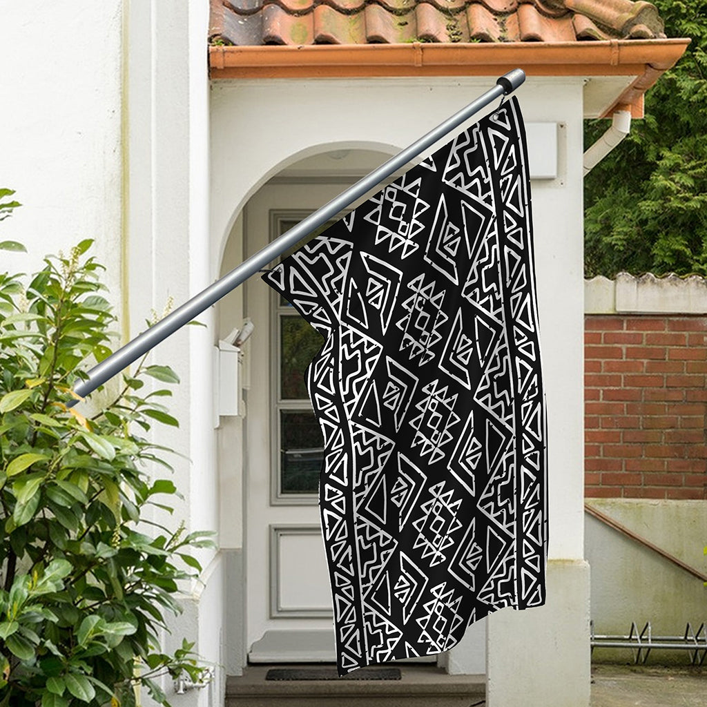 Black Ethnic Aztec Pattern Print Polyester Flag