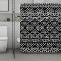 Black Ethnic Aztec Pattern Print Polyester Shower Curtain