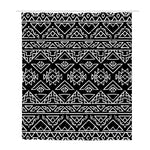 Black Ethnic Aztec Pattern Print Polyester Shower Curtain