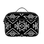 Black Ethnic Aztec Pattern Print Portable Lunch Bag