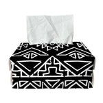 Black Ethnic Aztec Pattern Print Rectangle Tissue Box Cover