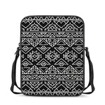 Black Ethnic Aztec Pattern Print Rectangular Crossbody Bag