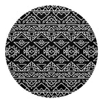 Black Ethnic Aztec Pattern Print Round Blanket