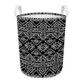 Black Ethnic Aztec Pattern Print Round Laundry Basket