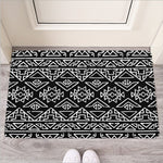 Black Ethnic Aztec Pattern Print Rubber Doormat