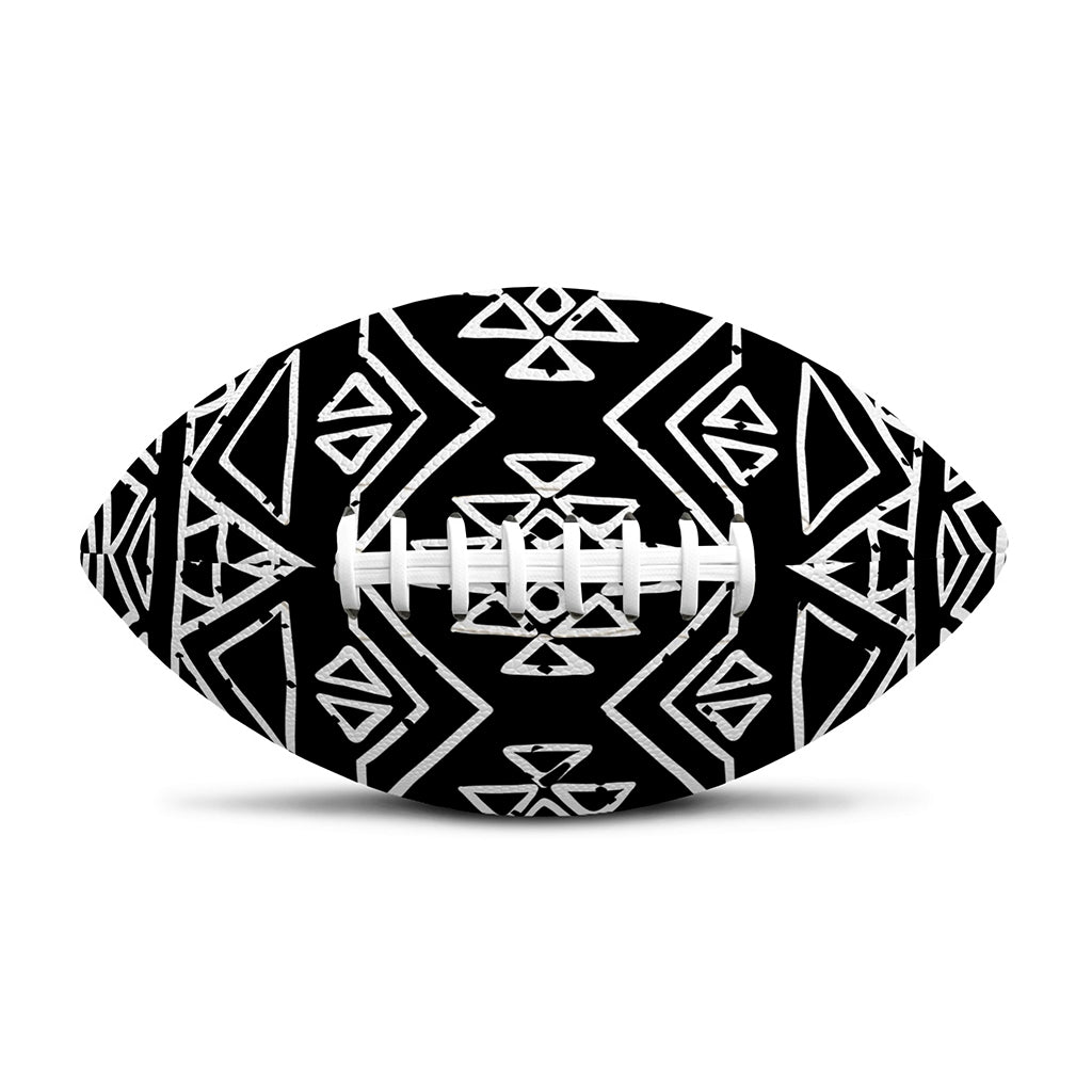 Black Ethnic Aztec Pattern Print Rugby Ball