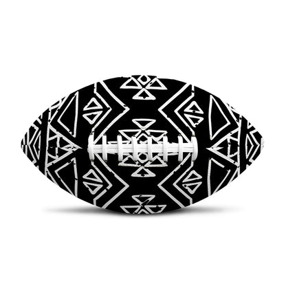 Black Ethnic Aztec Pattern Print Rugby Ball