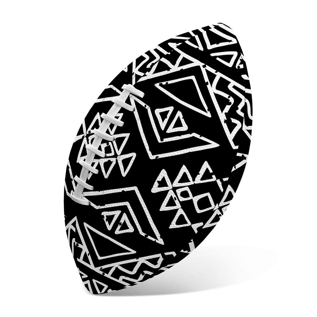 Black Ethnic Aztec Pattern Print Rugby Ball