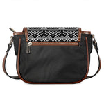 Black Ethnic Aztec Pattern Print Saddle Bag