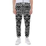 Black Ethnic Aztec Pattern Print Scuba Joggers