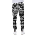 Black Ethnic Aztec Pattern Print Scuba Joggers