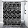 Black Ethnic Aztec Pattern Print Shower Curtain