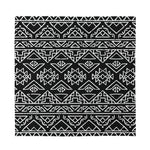 Black Ethnic Aztec Pattern Print Silk Bandana