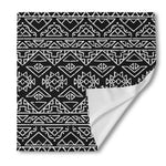 Black Ethnic Aztec Pattern Print Silk Bandana
