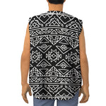 Black Ethnic Aztec Pattern Print Sleeveless Baseball Jersey