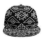 Black Ethnic Aztec Pattern Print Snapback Cap