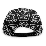 Black Ethnic Aztec Pattern Print Snapback Cap