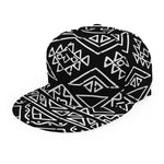 Black Ethnic Aztec Pattern Print Snapback Cap