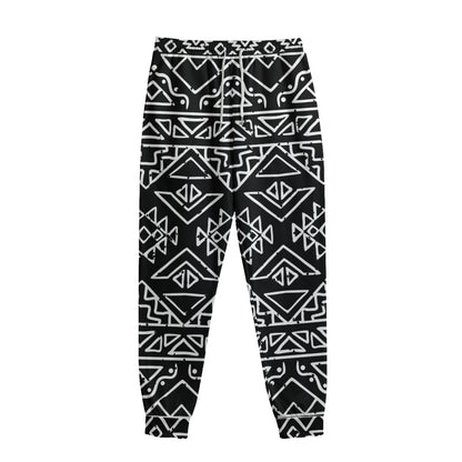 Black Ethnic Aztec Pattern Print Sweatpants