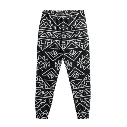 Black Ethnic Aztec Pattern Print Sweatpants