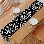Black Ethnic Aztec Pattern Print Table Runner