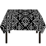 Black Ethnic Aztec Pattern Print Tablecloth