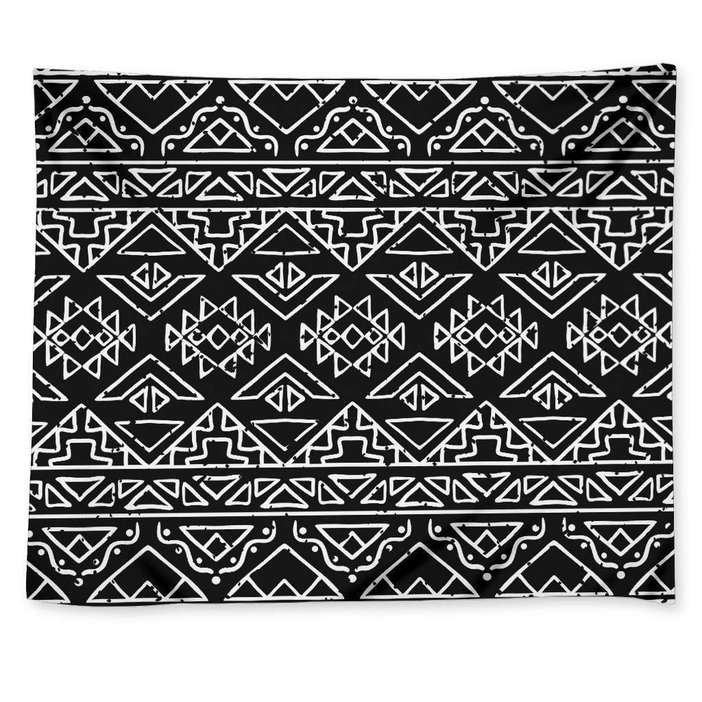 Black Ethnic Aztec Pattern Print Tapestry