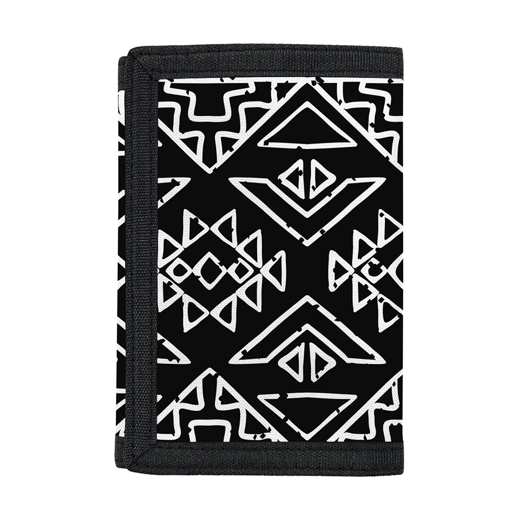 Black Ethnic Aztec Pattern Print Trifold Wallet