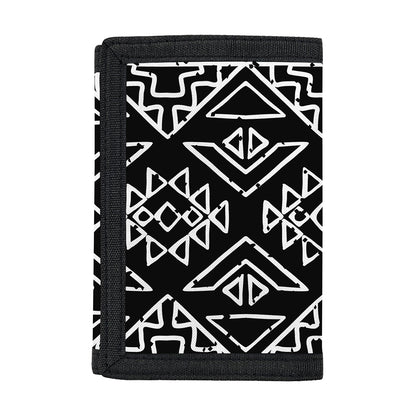 Black Ethnic Aztec Pattern Print Trifold Wallet