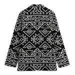Black Ethnic Aztec Pattern Print Women's Blazer