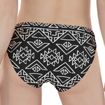 Black Ethnic Aztec Pattern Print Women's Panties