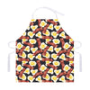 Black Fried Egg And Bacon Pattern Print Adjustable Apron