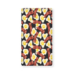 Black Fried Egg And Bacon Pattern Print Baby Crib Sheet