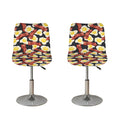 Black Fried Egg And Bacon Pattern Print Bar Stool Covers