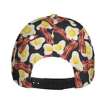 Black Fried Egg And Bacon Pattern Print Baseball Cap