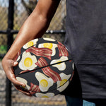 Black Fried Egg And Bacon Pattern Print Basketball
