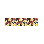 Black Fried Egg And Bacon Pattern Print Bed Runner