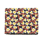 Black Fried Egg And Bacon Pattern Print Bifold Wallet