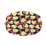 Black Fried Egg And Bacon Pattern Print Car Side Mirror Covers