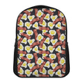 Black Fried Egg And Bacon Pattern Print Casual Backpack