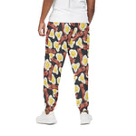 Black Fried Egg And Bacon Pattern Print Cotton Pants