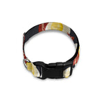 Black Fried Egg And Bacon Pattern Print Dog Collar