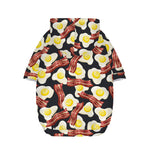 Black Fried Egg And Bacon Pattern Print Dog Zip Up Hoodie