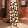 Black Fried Egg And Bacon Pattern Print Harem Pants