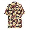 Black Fried Egg And Bacon Pattern Print Hawaiian Shirt