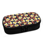 Black Fried Egg And Bacon Pattern Print Insulin Cooler Travel Case